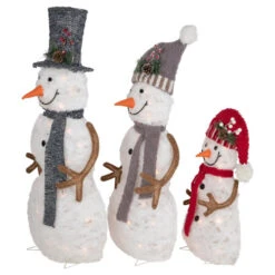 Northlight Lighted Snowman Family Outdoor Christmas Decoration - 39.5" - Warm White - Set Of 3 -Northlight Sale Store northlight h93956 3 75585.1667549905