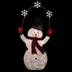 Northlight 57" LED Lighted Snowman Holding Snowflakes Outdoor Christmas Decoration -Northlight Sale Store northlight h93972 on20black 14365.1677233920
