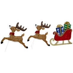 Northlight Set Of 3 Lighted Reindeer And Sleigh Outdoor Christmas Decoration 25.25" -Northlight Sale Store northlight h94628 03 29427.1696695199
