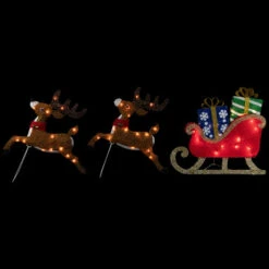 Northlight Set Of 3 Lighted Reindeer And Sleigh Outdoor Christmas Decoration 25.25" -Northlight Sale Store northlight h94628 on20black 98273.1696695199