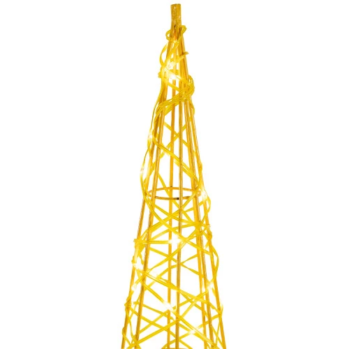 Northlight Set Of 3 LED Twinkle Lighted Gold Mesh Cone Trees Outdoor Christmas Decorations 39.5" 4 Northlight Set Of 3 LED Twinkle Lighted Gold Mesh Cone Trees Outdoor Christmas Decorations 39.5" - Image 4