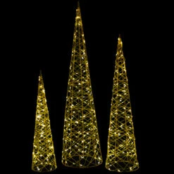 Northlight Set Of 3 LED Twinkle Lighted Gold Mesh Cone Trees Outdoor Christmas Decorations 39.5" 8 Northlight Set Of 3 LED Twinkle Lighted Gold Mesh Cone Trees Outdoor Christmas Decorations 39.5" -Northlight Sale Store northlight h94631 on20black 62661.1693928319