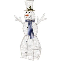 Northlight 48" LED Lighted Silver Mesh Snowman Outdoor Twinkling Christmas Decoration -Northlight Sale Store northlight h94636 02 47373.1701969859