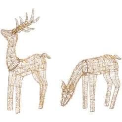 Northlight LED Lighted Twinkle Mesh Reindeer Outdoor Christmas Decoration - 37" - Set Of 2