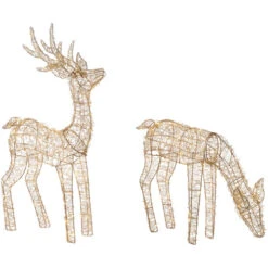 Northlight LED Lighted Twinkle Mesh Reindeer Outdoor Christmas Decoration - 37" - Set Of 2 -Northlight Sale Store northlight h94637 02 26776.1701883387