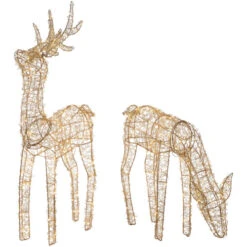 Northlight LED Lighted Twinkle Mesh Reindeer Outdoor Christmas Decoration - 37" - Set Of 2 -Northlight Sale Store northlight h94637 03 09597.1701883387