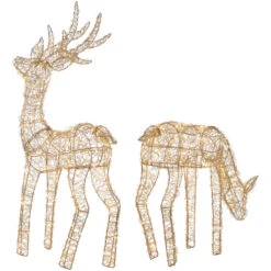 Northlight LED Lighted Twinkle Mesh Reindeer Outdoor Christmas Decoration - 37" - Set Of 2 -Northlight Sale Store northlight h94637 04 23693.1693323090