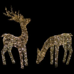 Northlight LED Lighted Twinkle Mesh Reindeer Outdoor Christmas Decoration - 37" - Set Of 2 -Northlight Sale Store northlight h94637 on20black 85836.1701883387