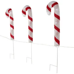 Northlight Lighted Candy Cane Christmas Pathway Lawn Stakes - 20" - Set Of 3 -Northlight Sale Store northlight h95894 03 19306.1722387422