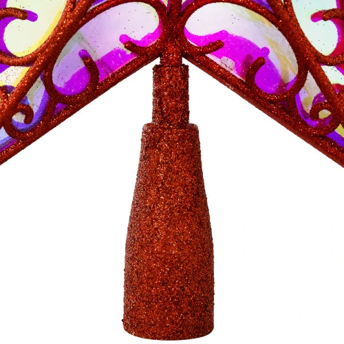 Northlight LED Lighted Star Glittered Christmas Tree Topper - 11" - Red - Multicolor Lights 6 Northlight LED Lighted Star Glittered Christmas Tree Topper - 11" - Red - Multicolor Lights - Image 6