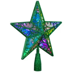 Northlight LED Lighted Glittered Star Christmas Tree Topper - 11" - Green - Multicolor Lights 9 Northlight LED Lighted Glittered Star Christmas Tree Topper - 11" - Green - Multicolor Lights -Northlight Sale Store northlight h96317 02 31676.1726279104
