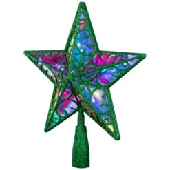 Northlight LED Lighted Glittered Star Christmas Tree Topper - 11" - Green - Multicolor Lights 10 Northlight LED Lighted Glittered Star Christmas Tree Topper - 11" - Green - Multicolor Lights -Northlight Sale Store northlight h96317 03 68274.1726279104