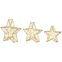 Northlight LED Lighted Stars Outdoor Christmas Decorations - 14" - Gold - Set Of 3 -Northlight Sale Store northlight h96323 03 18581.1724289800