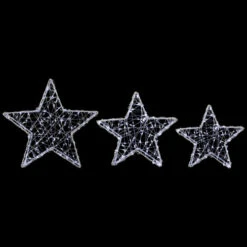 Northlight LED Lighted Stars Christmas Outdoor Decorations - 13.75" - White -Set Of 3
