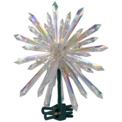 Lighted Iridescent Icicle Christmas Tree Topper - 14" - Clear Lights -Northlight Sale Store northlight ha87094 04 56897.1696436035
