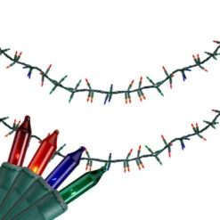 Northlight Mini Christmas Light Garland Set - Multi-Color - 18' Green Wire - 300ct