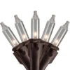 300-Count Clear Mini Christmas Light Set, 149.6ft Brown Wire