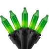 50-Count Opaque Green Mini Christmas Light Set- 24.5ft, Black Wire