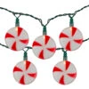 Northlight 10-Count Peppermint Shaped Christmas Light Set, 6ft Green Wire