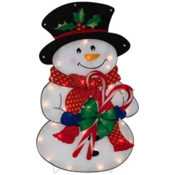 Northlight 30.5" Lighted Snowman With Candy Canes Christmas Outdoor Decoration -Northlight Sale Store northlight ha92205 01 60749.1702315857