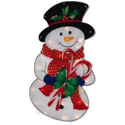 Northlight 30.5" Lighted Snowman With Candy Canes Christmas Outdoor Decoration -Northlight Sale Store northlight ha92205 02 45840.1702315858