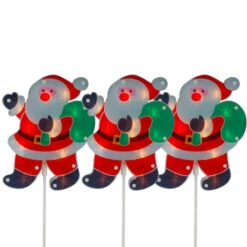 Northlight Set Of 3 Lighted Holographic Santa Claus Christmas Pathway Markers 25" 5 Northlight Set Of 3 Lighted Holographic Santa Claus Christmas Pathway Markers 25" -Northlight Sale Store northlight ha92209 1 90272.1632502703