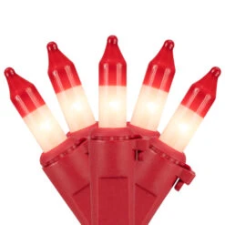 Northlight 50ct Red And White Peppermint Mini Christmas Light Set - 10' Red Wire