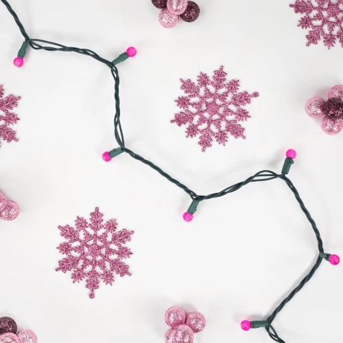 Northlight LED G12 Berry Christmas Lights - Pink - 16' Green Wire - 50 Ct 3 Northlight LED G12 Berry Christmas Lights - Pink - 16' Green Wire - 50 Ct - Image 3