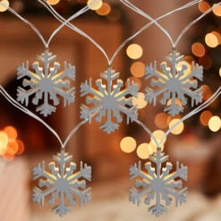 Northlight 10 B/O White Snowflake LED Candlelight Clear Christmas Lights - 4 Ft Clear Wire