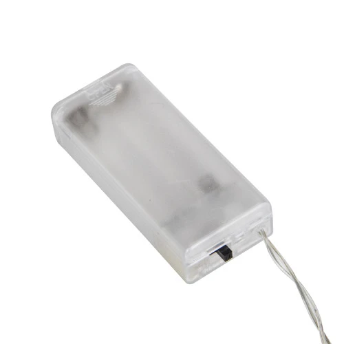 Northlight 10-Count B/O Warm White LED Pom Pom Garland Christmas Lights - 3' Clear Wire 3 Northlight 10-Count B/O Warm White LED Pom Pom Garland Christmas Lights - 3' Clear Wire - Image 3