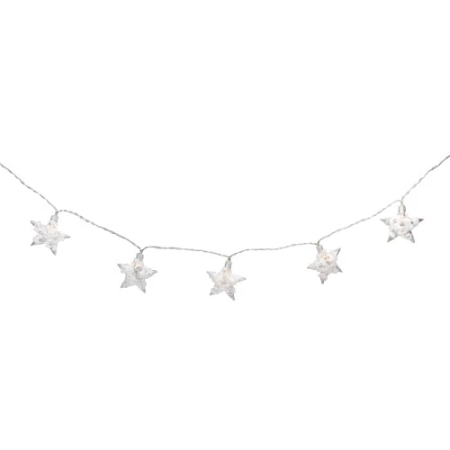 Northlight 10 B/O LED Warm White Clear Star And Yarn Christmas Lights - 4.5' Clear Wire 4 Northlight 10 B/O LED Warm White Clear Star And Yarn Christmas Lights - 4.5' Clear Wire - Image 4