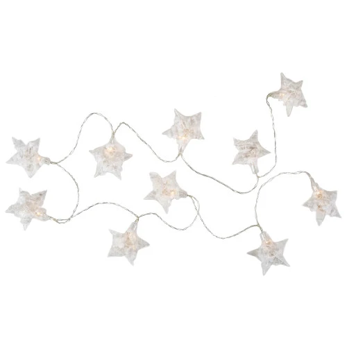 Northlight 10 B/O LED Warm White Clear Star And Yarn Christmas Lights - 4.5' Clear Wire 5 Northlight 10 B/O LED Warm White Clear Star And Yarn Christmas Lights - 4.5' Clear Wire - Image 5