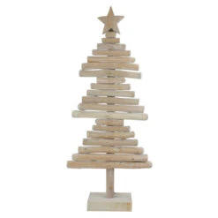 Northlight Rustic Wooden Christmas Tree With Star Decoration - 25.5"