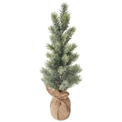 Northlight Frosted Pine In Burlap Base Christmas Tree - 17.5" - Unlit