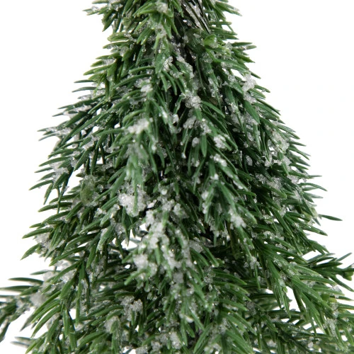 Northlight Frosted Icy Pine Christmas Tree With Jute Base - 7.5" 5 Northlight Frosted Icy Pine Christmas Tree With Jute Base - 7.5" - Image 5