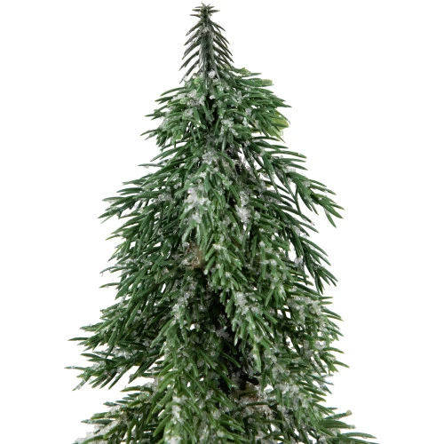 Northlight Frosted Icy Pine Christmas Tree With Jute Base - 7.5" 6 Northlight Frosted Icy Pine Christmas Tree With Jute Base - 7.5" - Image 6