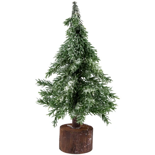 Northlight Frosted Icy Pine Christmas Tree With Jute Base - 10.5" 1 Northlight Frosted Icy Pine Christmas Tree With Jute Base - 10.5"