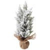 Northlight Heavily Flocked Pine Christmas Tree In Burlap Base - 12.5"
