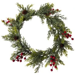 Northlight Pine Cone And Berries Winter Foliage Christmas Wreath - 16" - Unlit