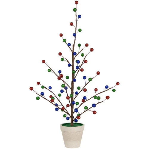 Northlight Glittered Ball Ornament Artificial Christmas Tree - Unlit - 24" 1 Northlight Glittered Ball Ornament Artificial Christmas Tree - Unlit - 24"