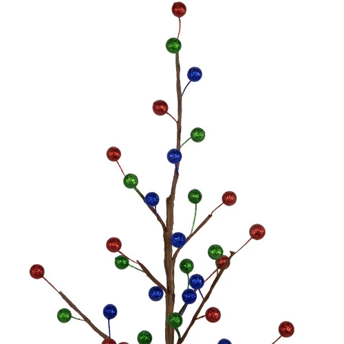 Northlight Glittered Ball Ornament Artificial Christmas Tree - Unlit - 24" 3 Northlight Glittered Ball Ornament Artificial Christmas Tree - Unlit - 24" - Image 3
