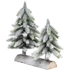 Northlight Frosted Pine Tree Duo Christmas Decoration - 12" - Unlit -Northlight Sale Store northlight hn97261 03 91806.1727317573