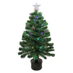 Northlight 3' Pre-Lit LED Color Changing Fiber Optic Christmas Tree With Star Tree Topper