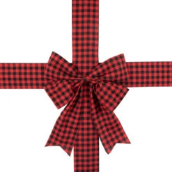 Northlight 14' Red Buffalo Plaid Christmas Door Bow