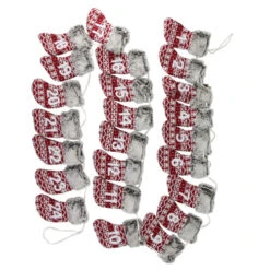 Northlight 7.8' X 5" Red And Gray Countdown Christmas Stocking Garland - Unlit -Northlight Sale Store northlight ja01510 3 42338.1599787106