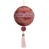 Maroon And Pink Lace Shatterproof Christmas Ball Ornament 4" (100mm)