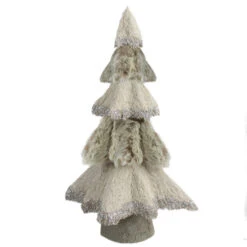 Northlight Sisal And Faux Fur Christmas Tree With Glitter - 20" - Gray