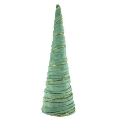 Northlight Twisted Cone Tree With Garland Christmas Decoration - 11.5" - Green