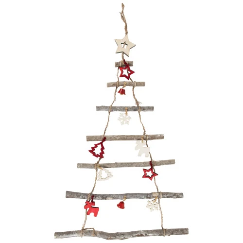 Northlight 27" Wood Twig Tree Wall Hanging With Ornaments 1 Northlight 27" Wood Twig Tree Wall Hanging With Ornaments