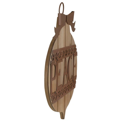 Northlight 17" Rustic Brown PEACE Christmas Ornament Wall Sign 2 Northlight 17" Rustic Brown PEACE Christmas Ornament Wall Sign - Image 2